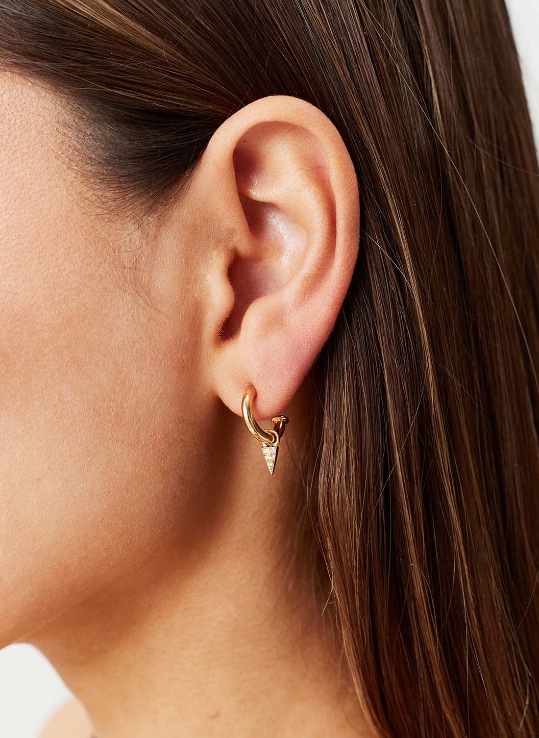 Gold Crystal Spike Charm Hoop Earrings | Official Site