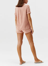Melissa Odabash Tori Tan Terry Short Sleeve Shirt - 2024 Collection