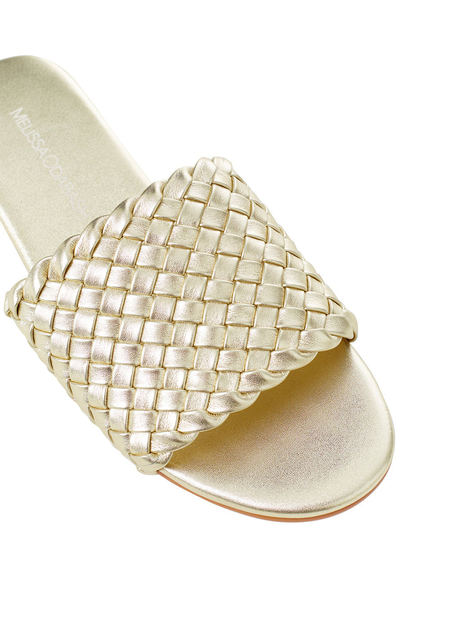 Melissa Odabash Woven Gold Sliders - 2024 Collection
