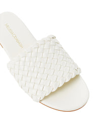 Melissa Odabash Woven White Sliders - 2024 Collection