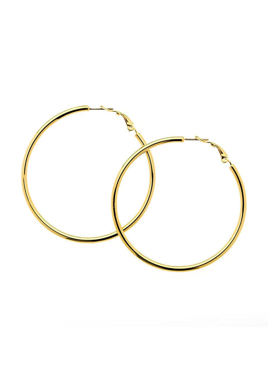 gold hoop medium earrings
