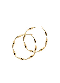 Gold Twist Hoop Earrings-2024