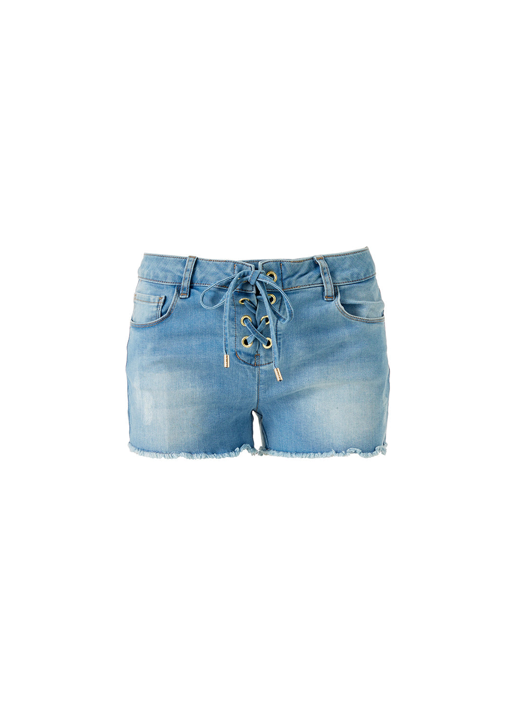 Denim cut up shorts hotsell