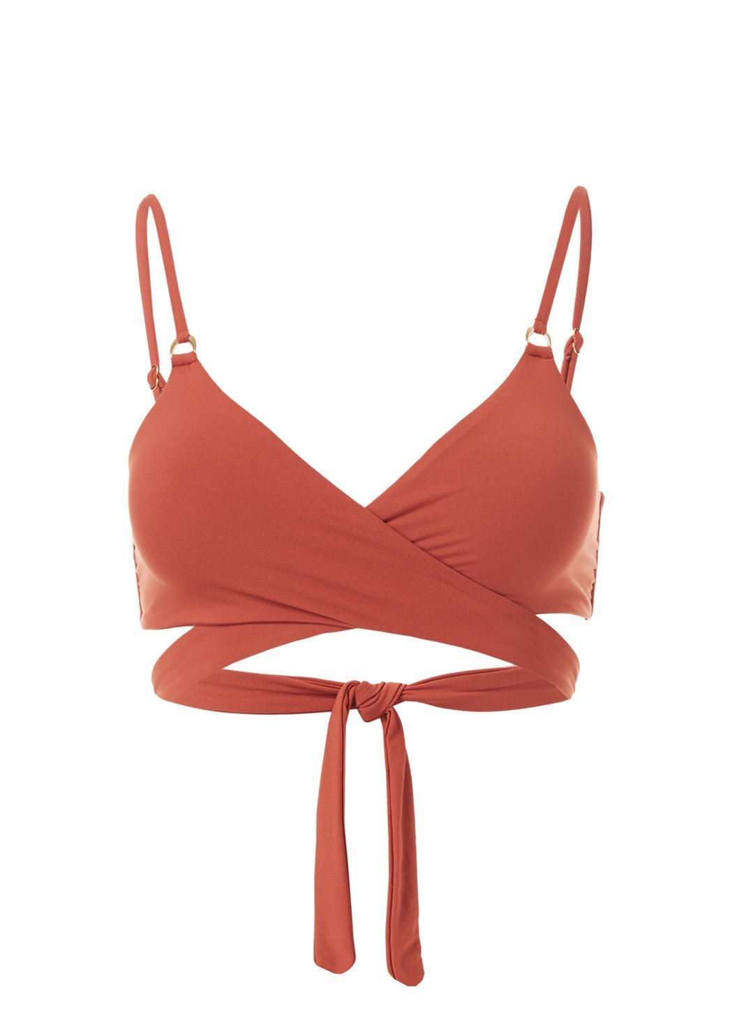 Indonesia Cinnamon Over The Shoulder Wrap Bikini Top