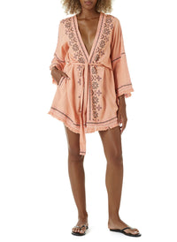 Kara Tan_Brown_Pink_Kaftan_Model_F