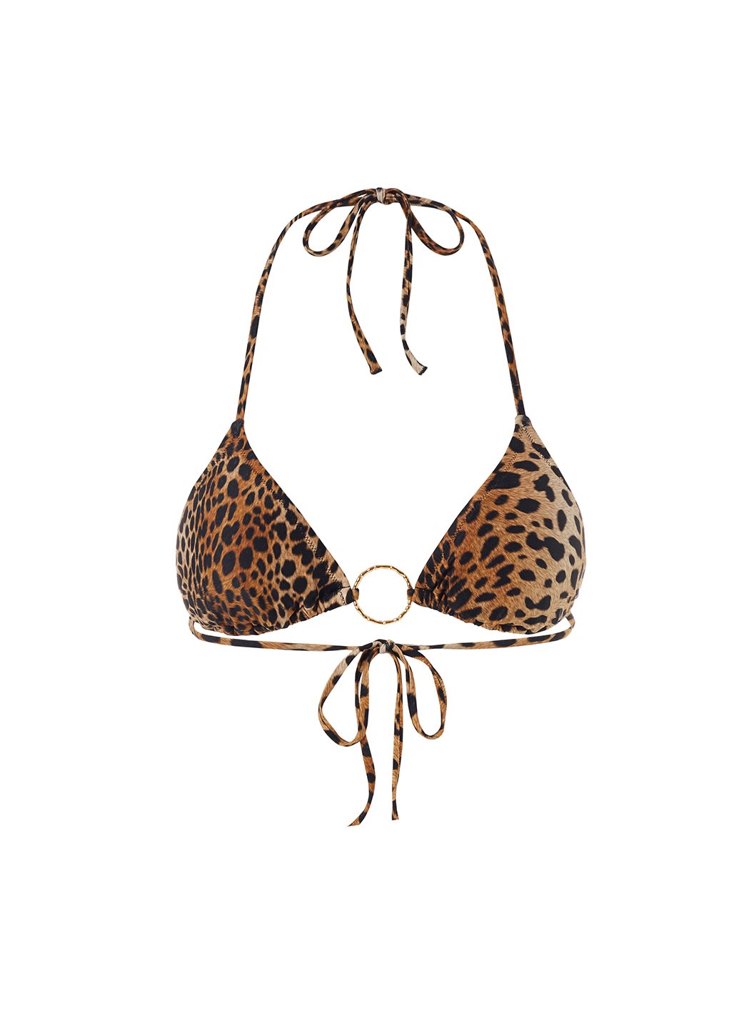 Miami Cheetah Print Classic Ring Trim Triangle Bikini Top