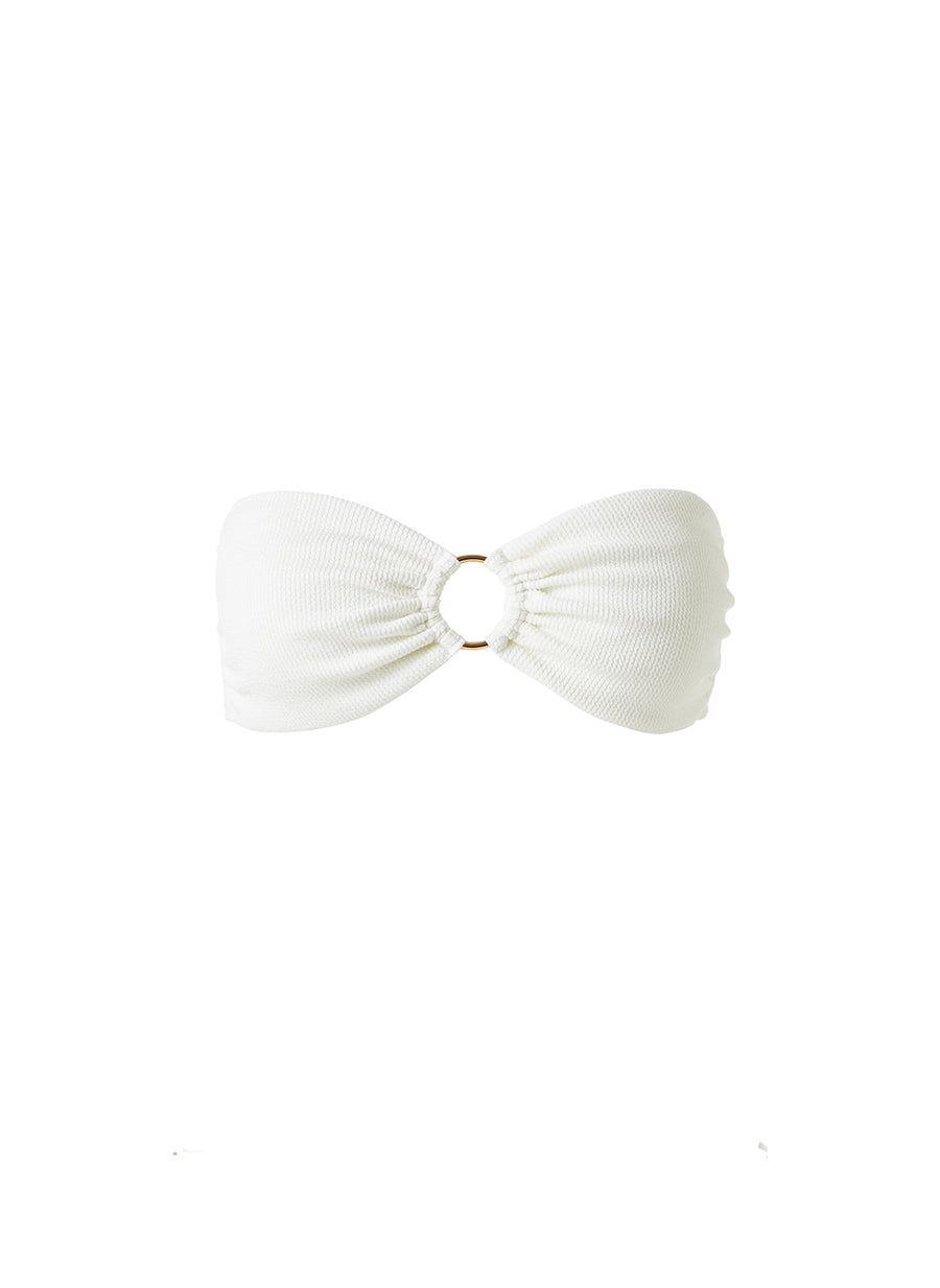 Tortola White Ridges Bikini Top
