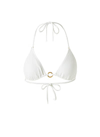 Venice White Textured Bikini Top