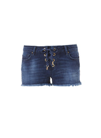 Alexi Denim Lace-Up Shorts