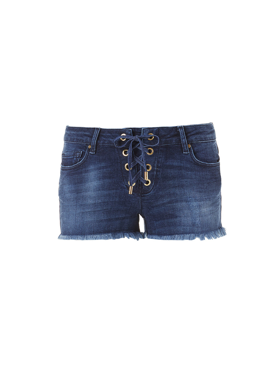 Alexi Denim Lace-Up Shorts