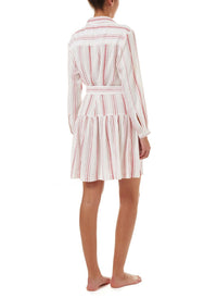 amelia red stripe short belted shirt dress 2019 B