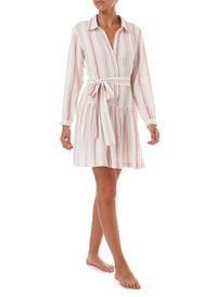amelia red stripe short belted shirt dress 2019 F
