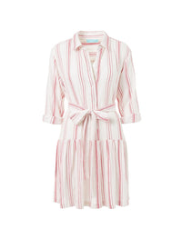 amelia red stripe short belted shirt dress 2019