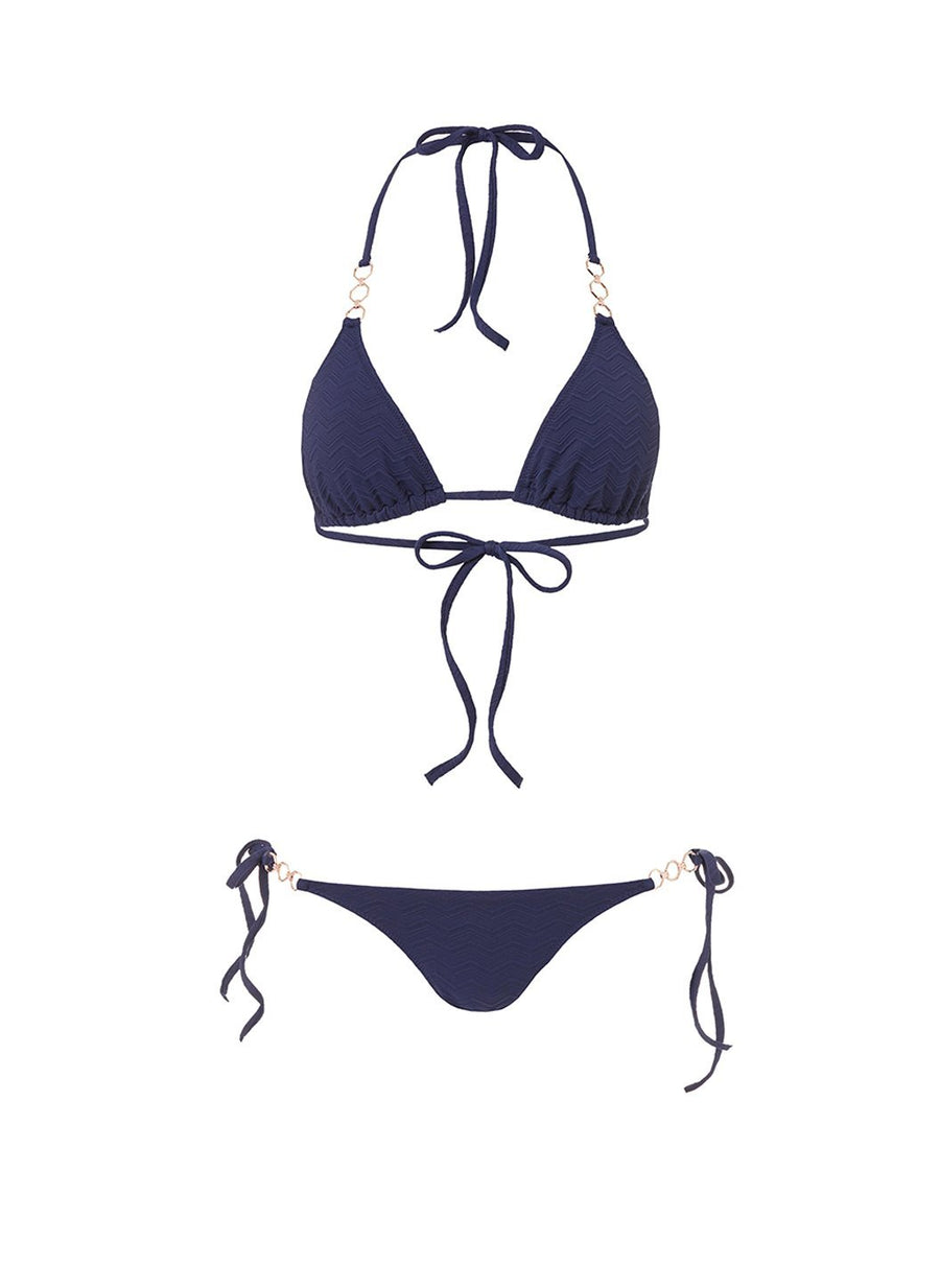 anguilla navy zigzag triangle triple ring bikini 2019