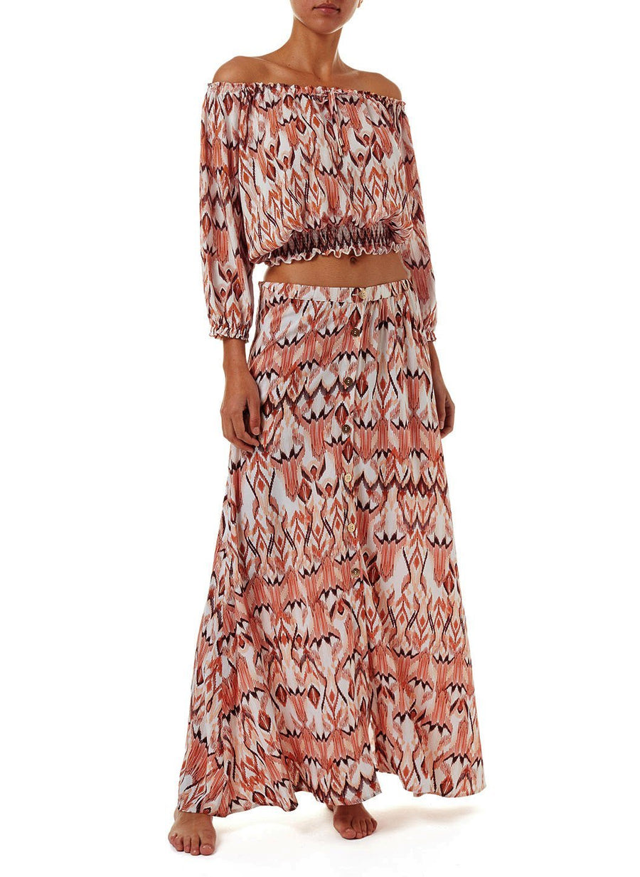 anne ikat offtheshoulder short sleeve top 2019 F