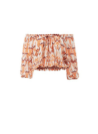 anne ikat offtheshoulder short sleeve top 2019