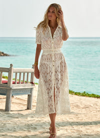 april white lace midi button down shirt dress lifestyle 2019