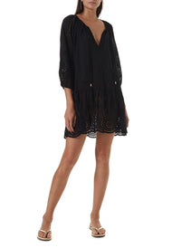 ashley black short kaftan