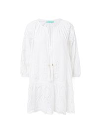 ashley white embroidered 34sleeve short coverup 2019