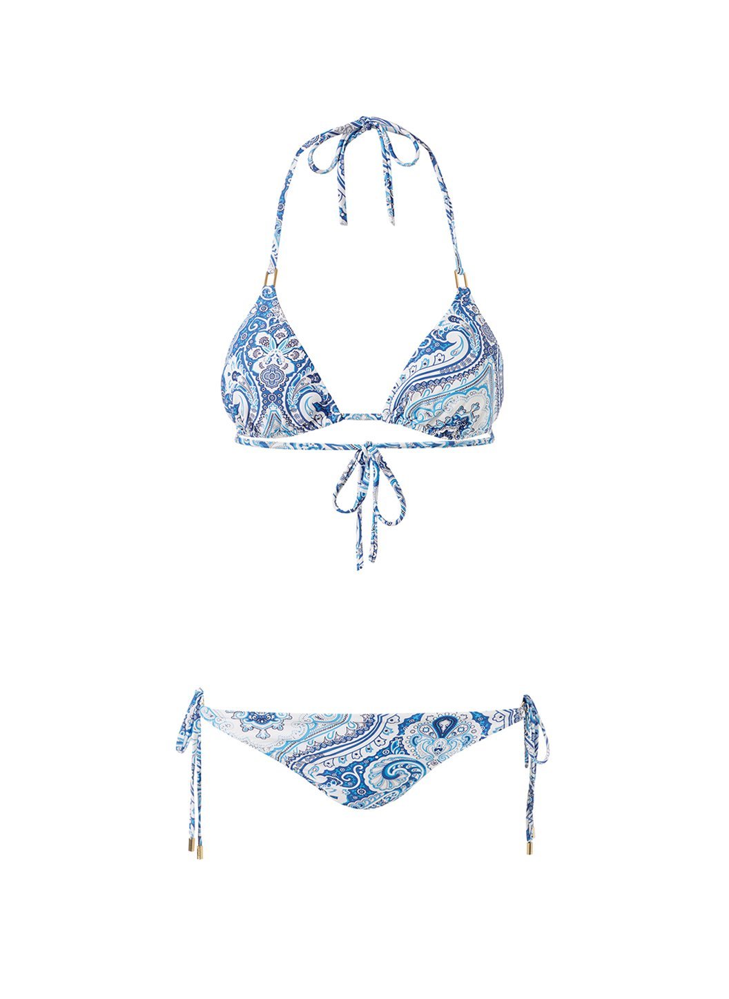 Melissa Odabash Blue Paisley Swimsuit Bel Air Embellished Paisley