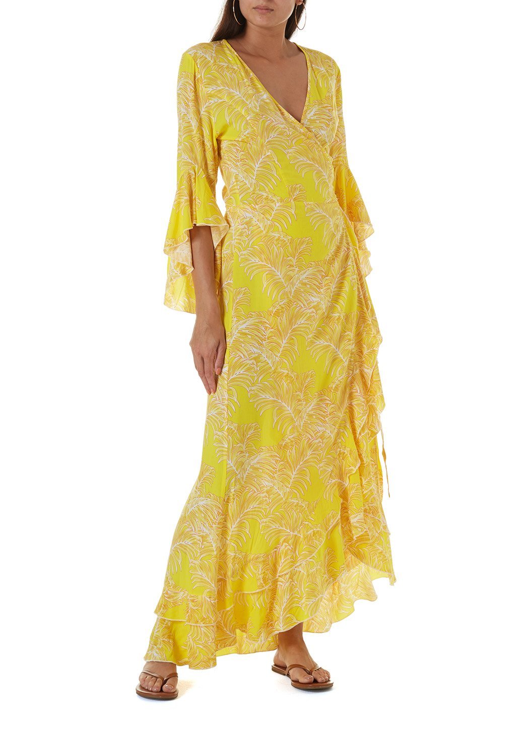 cheryl maxi dress Cheryl Tropical Yellow Long Dress