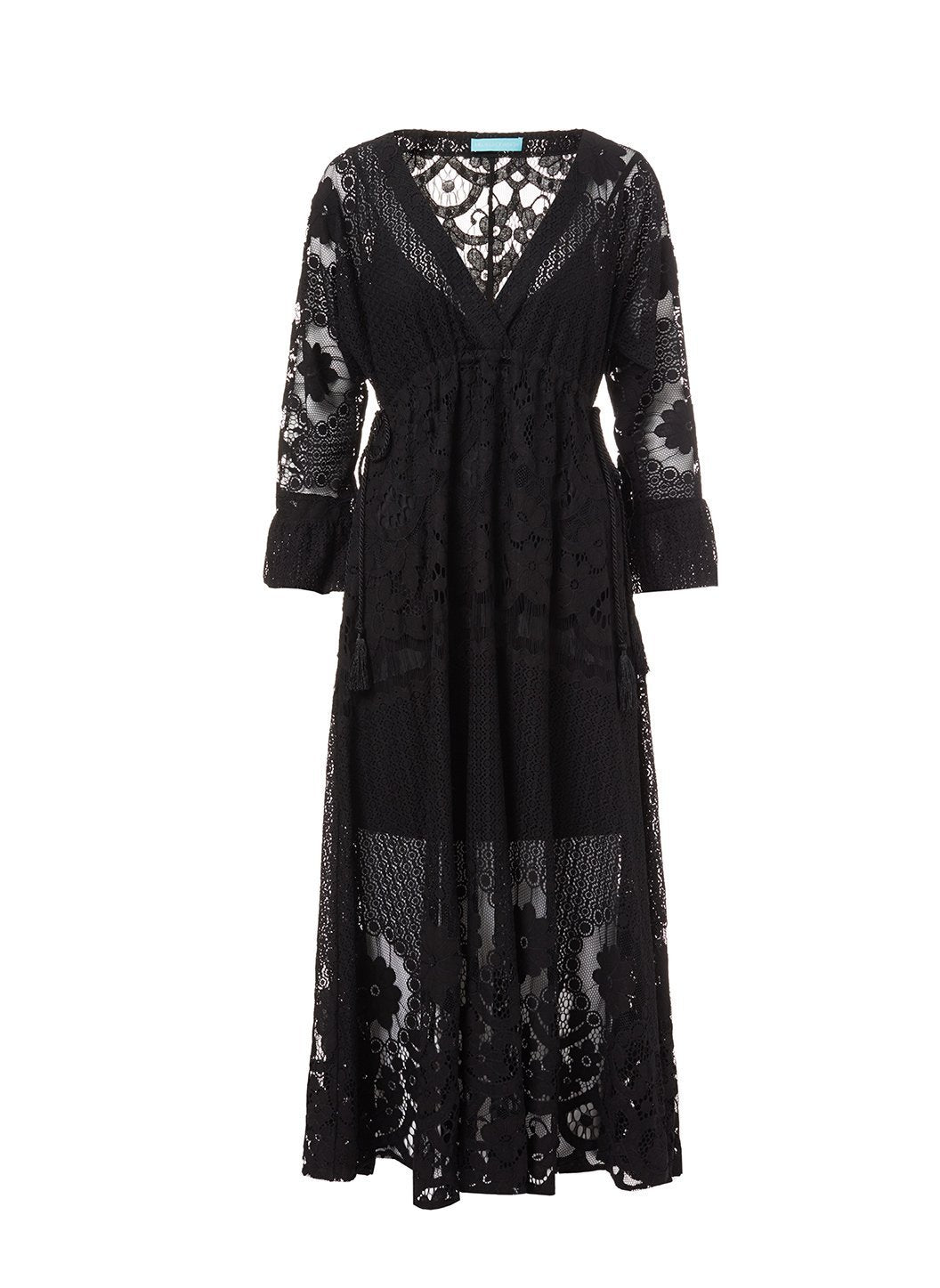 Melissa Black Lace Tie Side Midi Dress Official EU Site