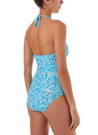 zanzibar blueleaf halterneck ruched knot onepiece swimsuit 2019 B