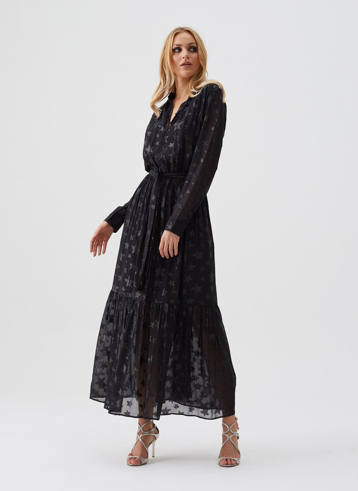 Sheer maxi 2024 shirt dress