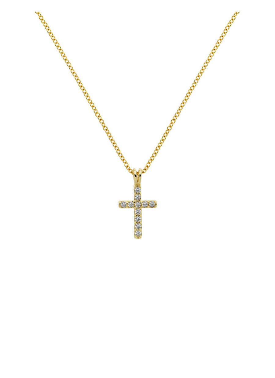 Gold Cross Pendant Necklace
