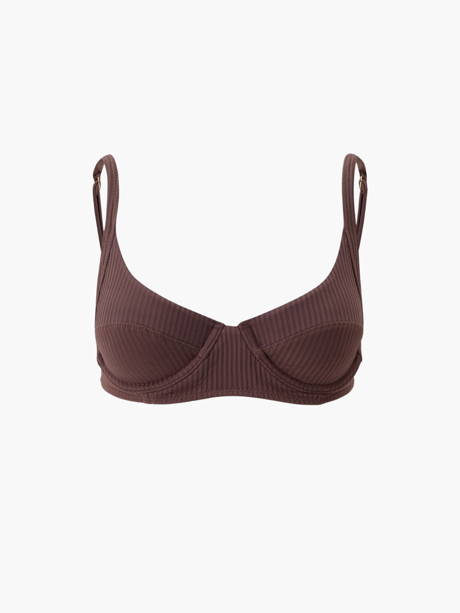 Noto Brown Bikini Top