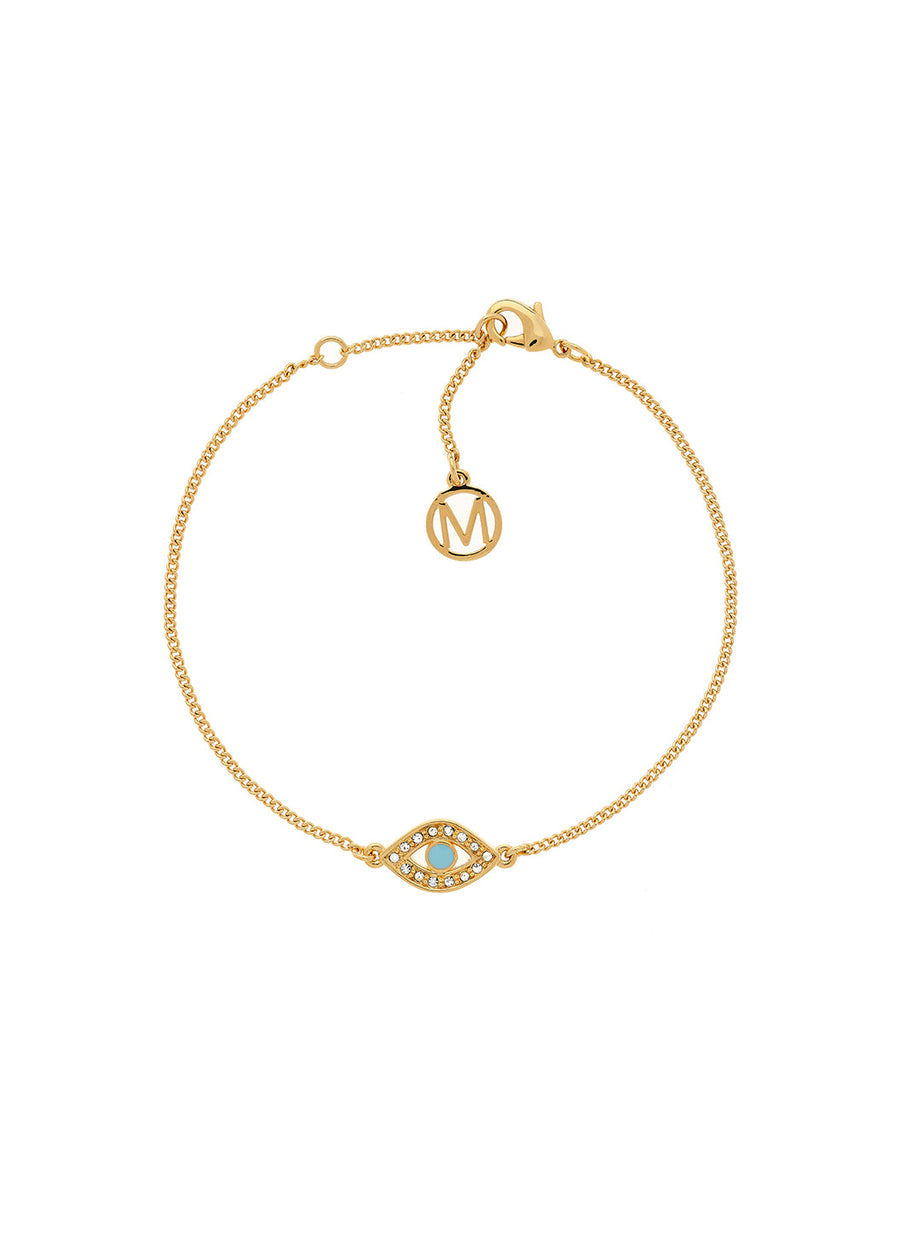 Gold Turquoise Evil Eye Bracelet