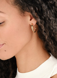 Gold twist hoop earrings