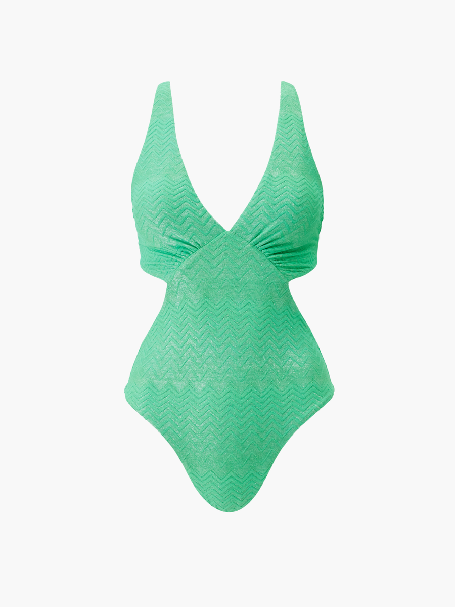 Messina Green Zigzag Swimsuit