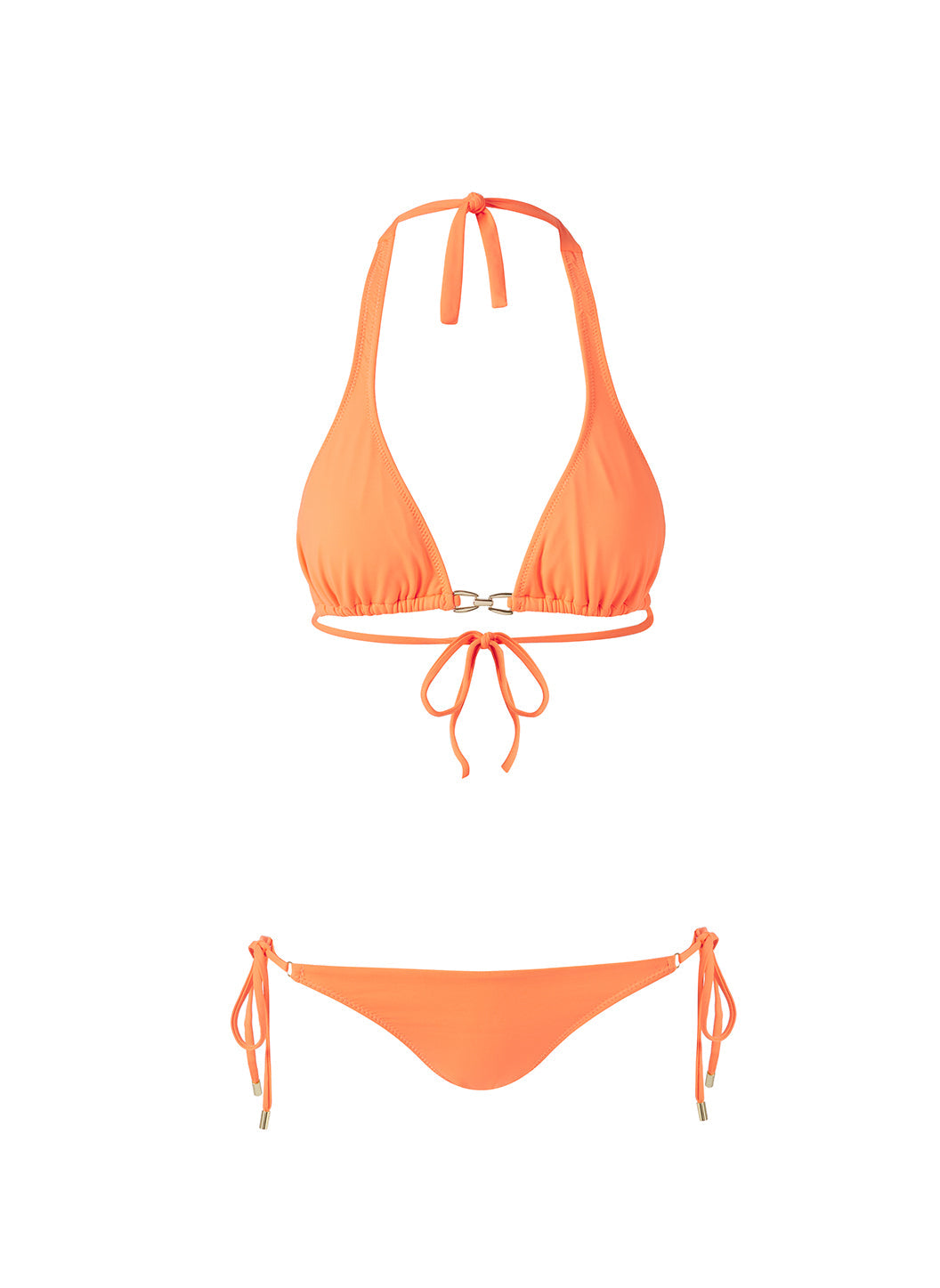 Melissa Odabash Antibes Orange Link Trim Triangle Bikini - 2024 Collection