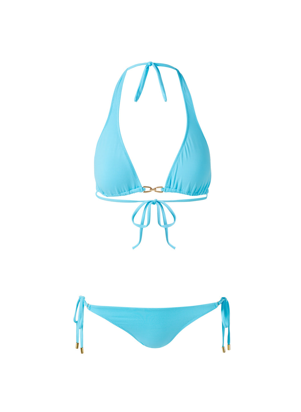 Melissa Odabash Antibes Turquoise Link Trim Triangle Bikini - 2024 Collection