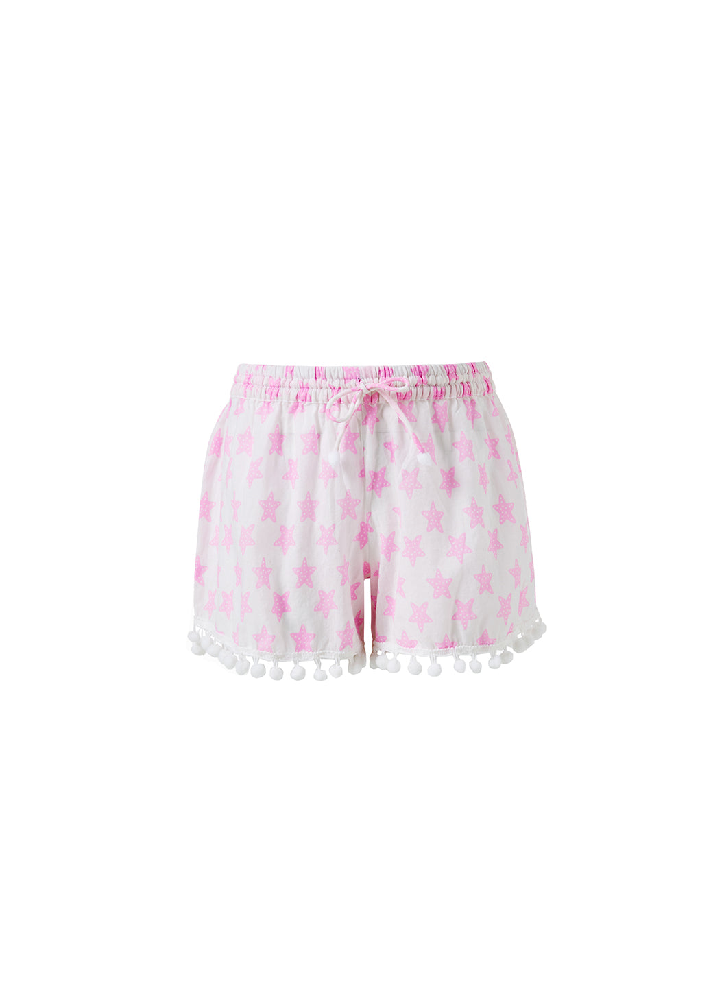 Girls Sienna White/Pink Starfish Shorts
