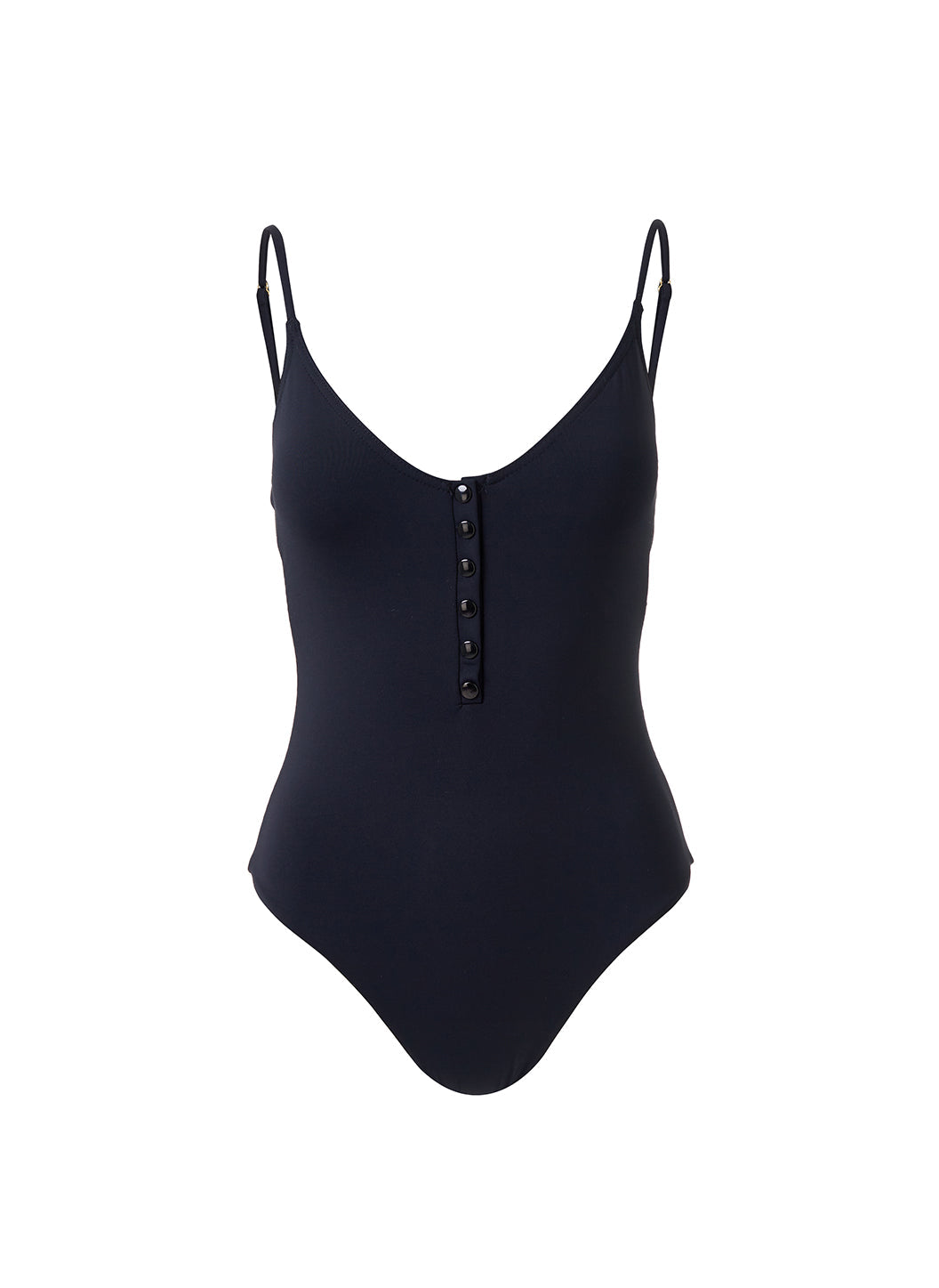 Melissa Odabash Cannes Black Popper Over The Shoulder Swimsuit - 2024 Collection