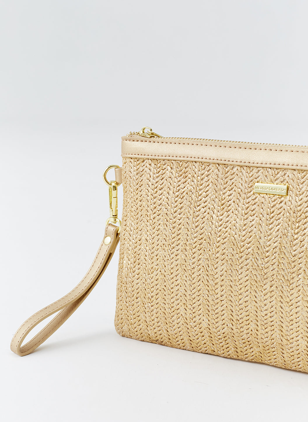 Gold Woven Clutch Bag - Capri | Melissa Odabash EU