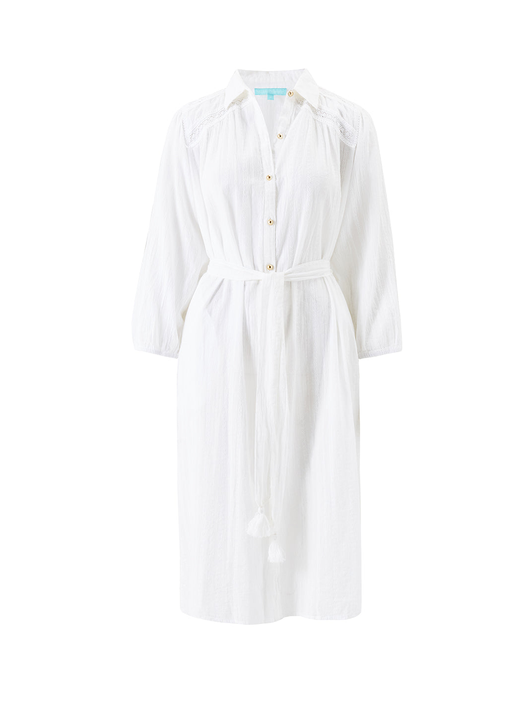 Melissa Odabash Cressida White Belted Shirt Dress - 2024 Collection