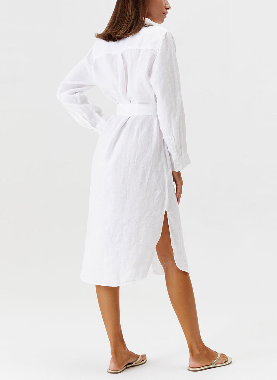 Melissa Odabash Dania White Classic Shirt Dress - 2024 Collection
