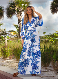 Eloise blue Coral Kaftan_Lifestyle