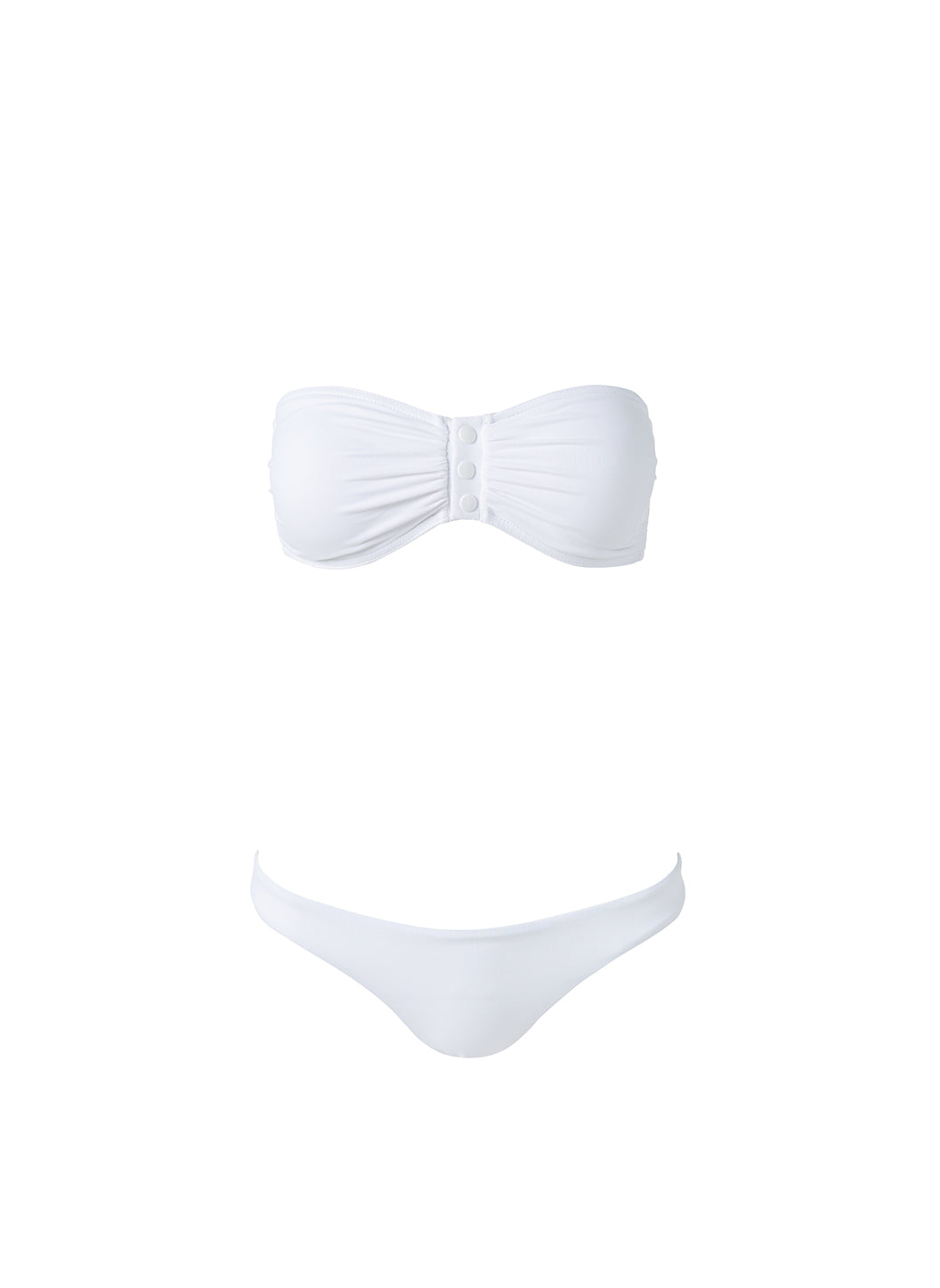 Melissa Odabash Eze White Popper Front Bandeau Bikini - 2024 Collection