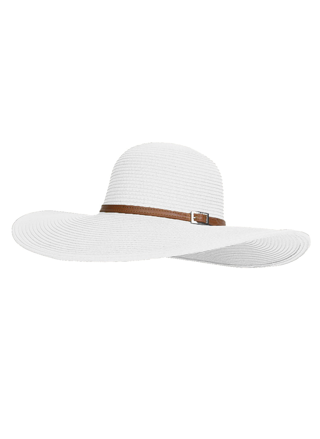 Melissa Odabash Jemima White/Tan Wide Brimmed Hat - 2024 Collection