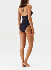 Melissa Odabash Lampedusa Black Cut Out Strappy Halterneck Swimsuit - 2024 Collection