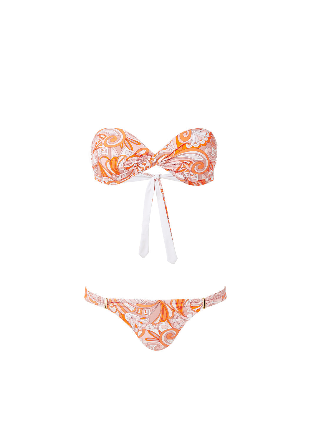 Melissa Odabash Martinique Orange Mirage Twist Bandeau Bikini - 2024 Collection