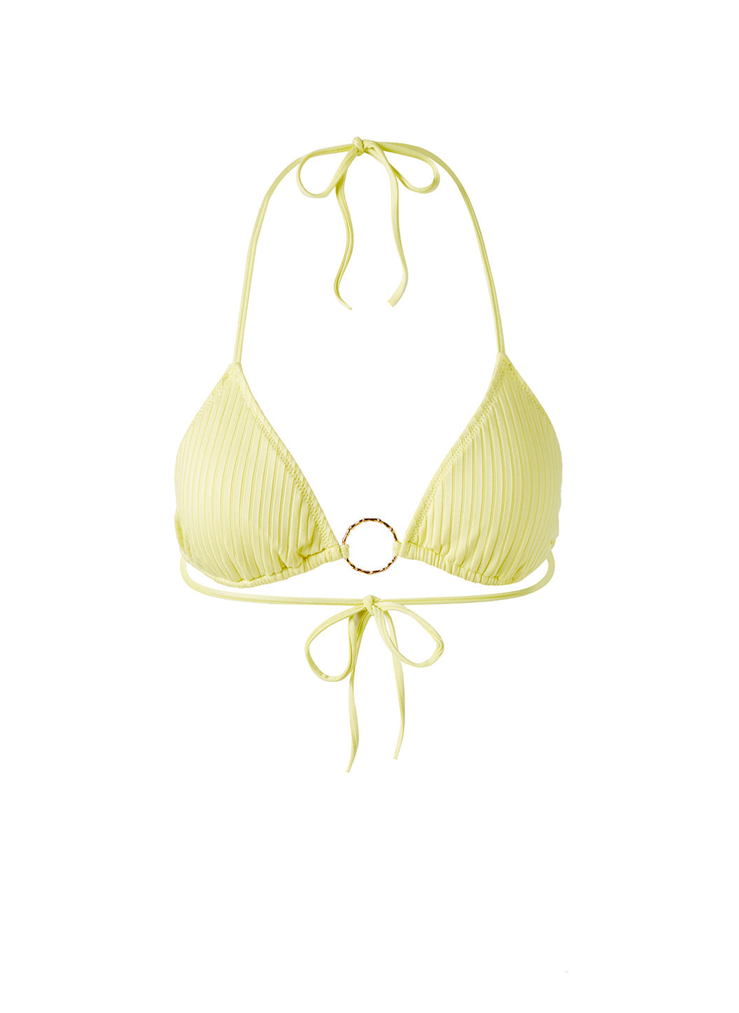 Melissa Odabash Miami Sunray Ribbed Bamboo Ring Trim Triangle Bikini Top - 2024 Collection