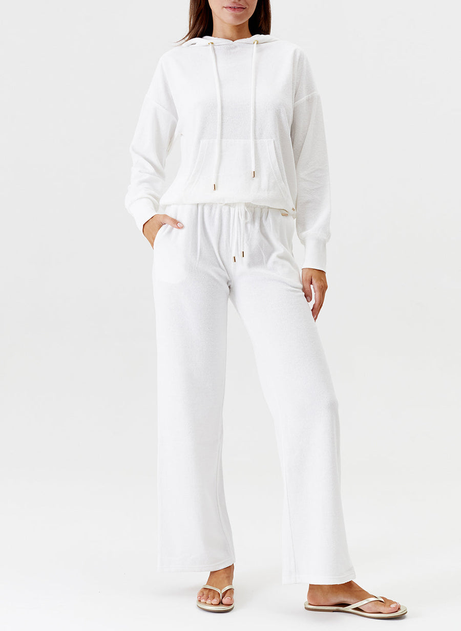 Melissa Odabash Nora White Terry Hoodie - 2024 Collection
