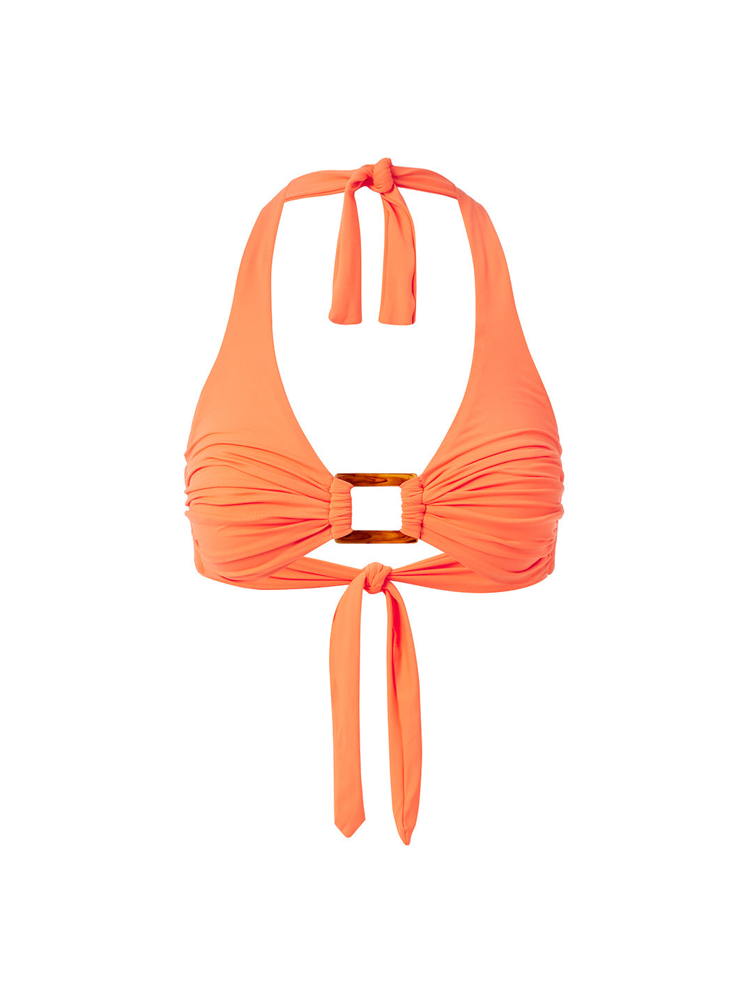 Melissa Odabash Paris Orange Rectangle Trim Halterneck Bikini Top - 2024 Collection