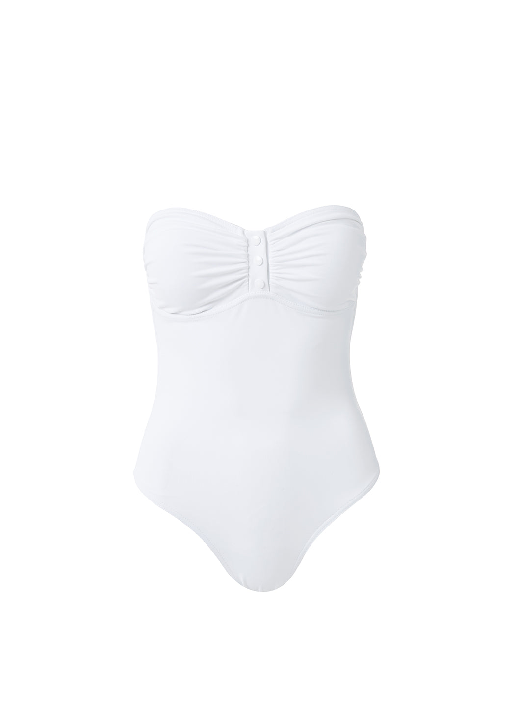 Melissa Odabash Remy White Popper Bandeau Swimsuit - 2024 Collection