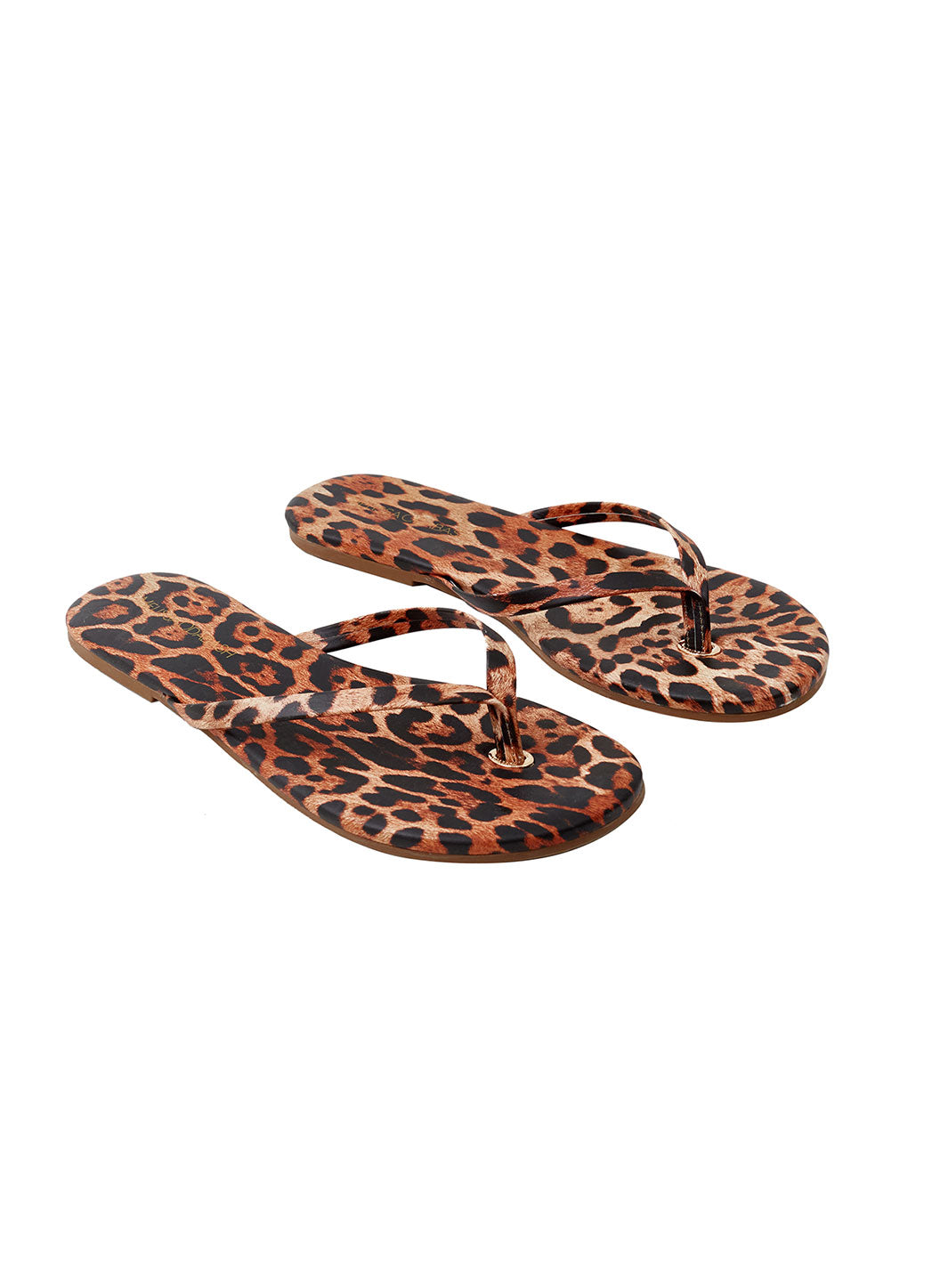 Melissa Odabash Leather Flip Flop Sandals Cheetah Print - 2024 Collection